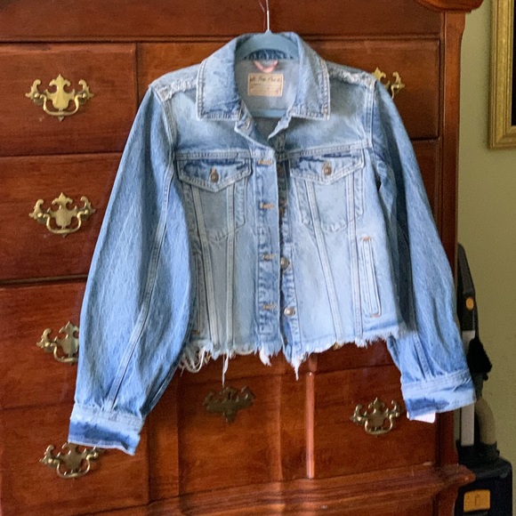Free People Indira Crop Jean Jacket 